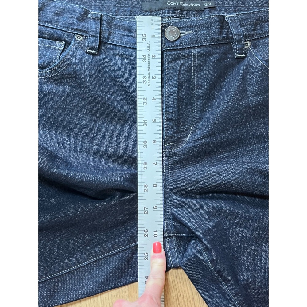 Calvin Klein Jeans Women size 14 Dark Wash Bootcut Denim Mid Rise Classic Flare - Picture 8 of 11